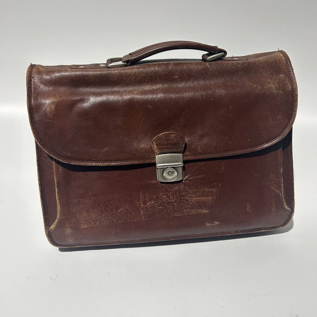 BRIEFCASE, Flap Over - Brown